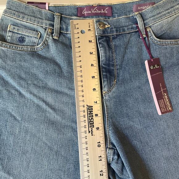 Gloria Vanderbilt Women Amanda Jeans size 8 MissyShort Blue MidRise Stretch Slim - Picture 5 of 11